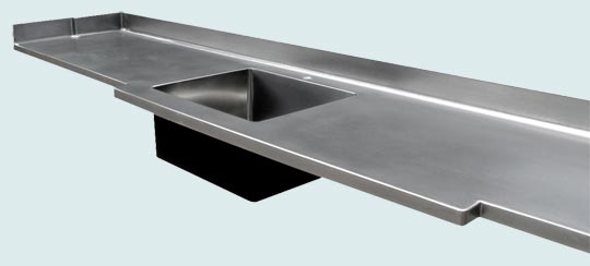 Handcrafted-Stainless-Countertops-Matte Finish W/ Extended Front