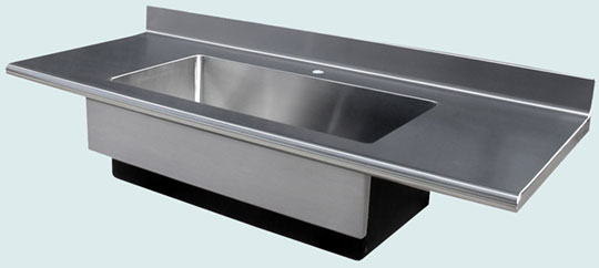 Handcrafted-Stainless-Countertops-Bullnose Farm Sink