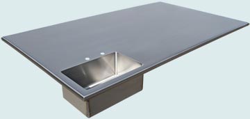 Handcrafted-Stainless-Countertops-Claire Edge Island W/ Corner Sink