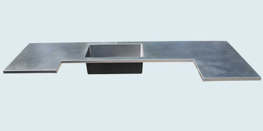 Handcrafted-Stainless-Countertops-Matte Stainless U with Sink