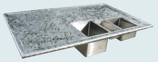 Handcrafted-Stainless-Countertops-Triple Sink & Butterfly Finish