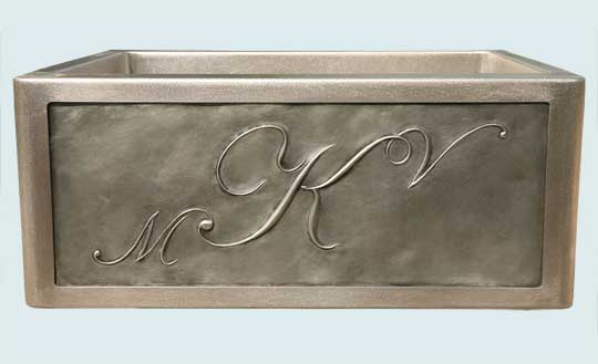 Handcrafted-Stainless-Kitchen Sinks-3 Initial M K V Repousse