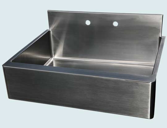 Handcrafted-Stainless-Kitchen Sinks-Flush Backsplash With Radius Apron