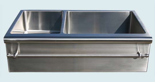 Handcrafted-Stainless-Kitchen Sinks-Bullnose Apron With Towel Bar