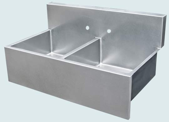 Handcrafted-Stainless-Kitchen Sinks-Flush Backsplash & Square Style Apron