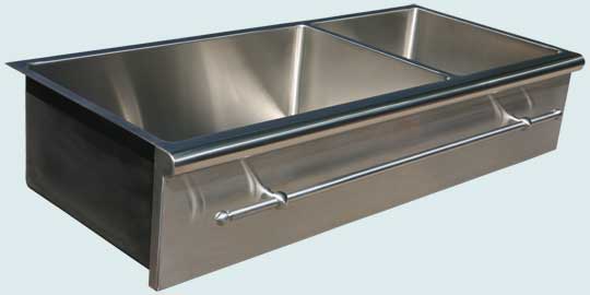 Handcrafted-Stainless-Kitchen Sinks-Bullnose Edge & Towel Bar
