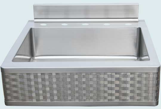 Custom stainless sink, sink with backsplash, woven stainless apron # 4660 Custom stainless sink, sink with backsplash, woven stainless apron # 4660