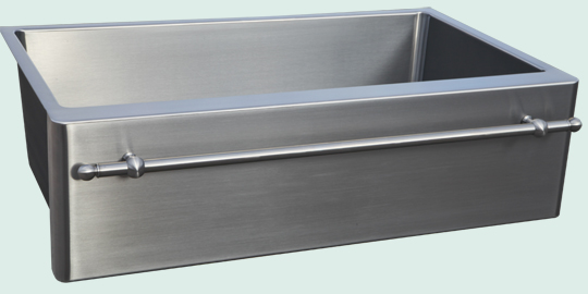 Handcrafted-Stainless-Kitchen Sinks-Grain Finish & Towel Bar