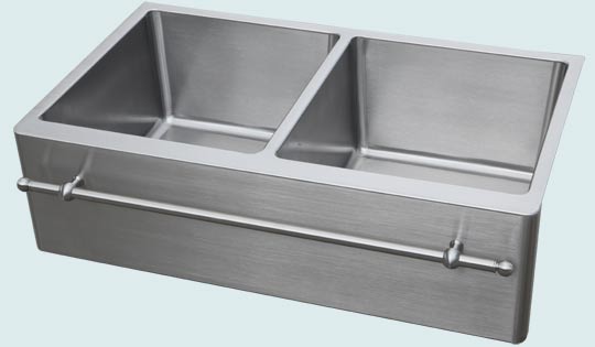Handcrafted-Stainless-Kitchen Sinks-Equal Bowls & Towel Bar