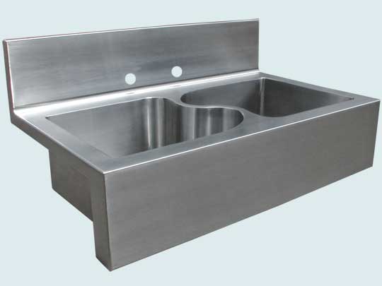 Handcrafted-Stainless-Kitchen Sinks-Backsplash, Apron, and S Divider