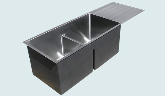 Handcrafted-Stainless-Kitchen Sinks-Low Profile Drain Board