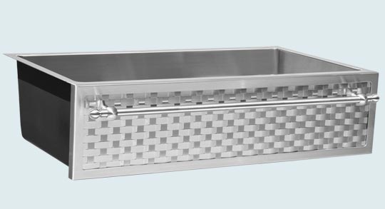 Handcrafted-Stainless-Kitchen Sinks-Custom Stainless Weave with Towel Bar 