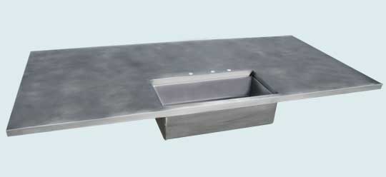 Handcrafted-Zinc-Countertops-Undermount Matte Stainless Sink