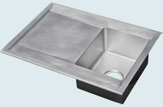 Handcrafted-Zinc-Kitchen Sinks-Naturally-Colored W/ Smooth Drainboard