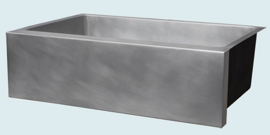 Handcrafted-Zinc-Kitchen Sinks-All Smooth Farm House With Square Ends
