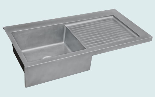 Handcrafted-Zinc-Kitchen Sinks-Ribbed Drainboard & Smooth Apron