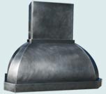 Zinc Range Hood in French Roll